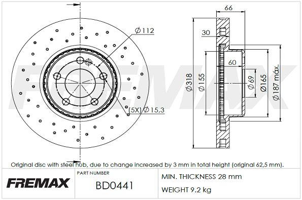 Fremax BD-0441 Brake Disc Rotor